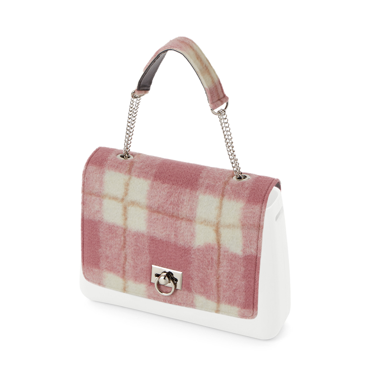 Flap O bag glam Jaquard check effetto plaid Sangria