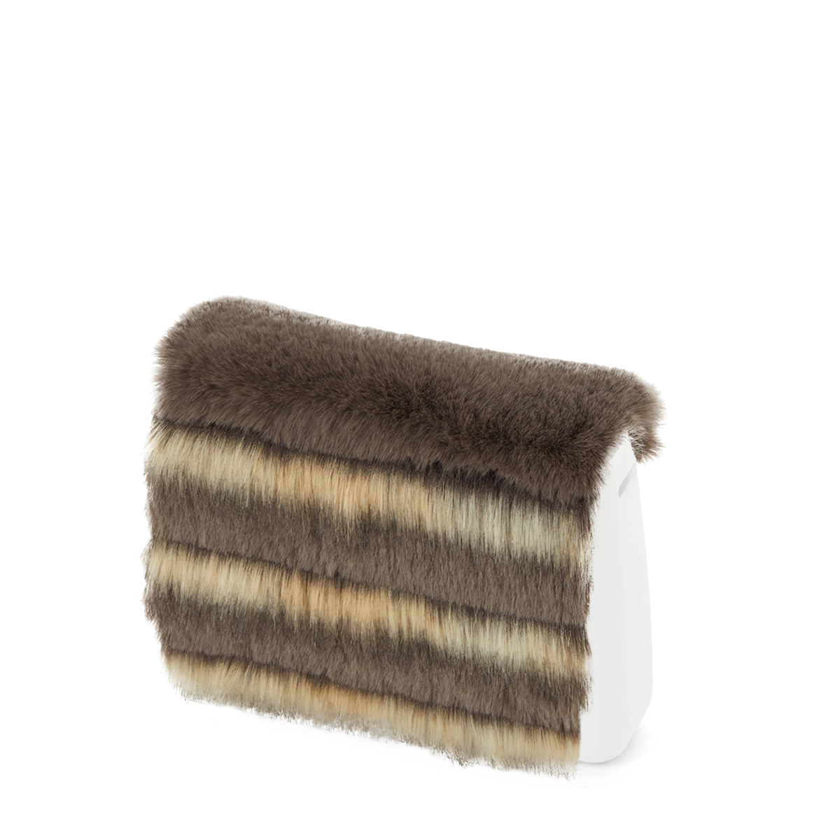 O bag glam Ecopelliccia lapin scalettata Tortora flip flop