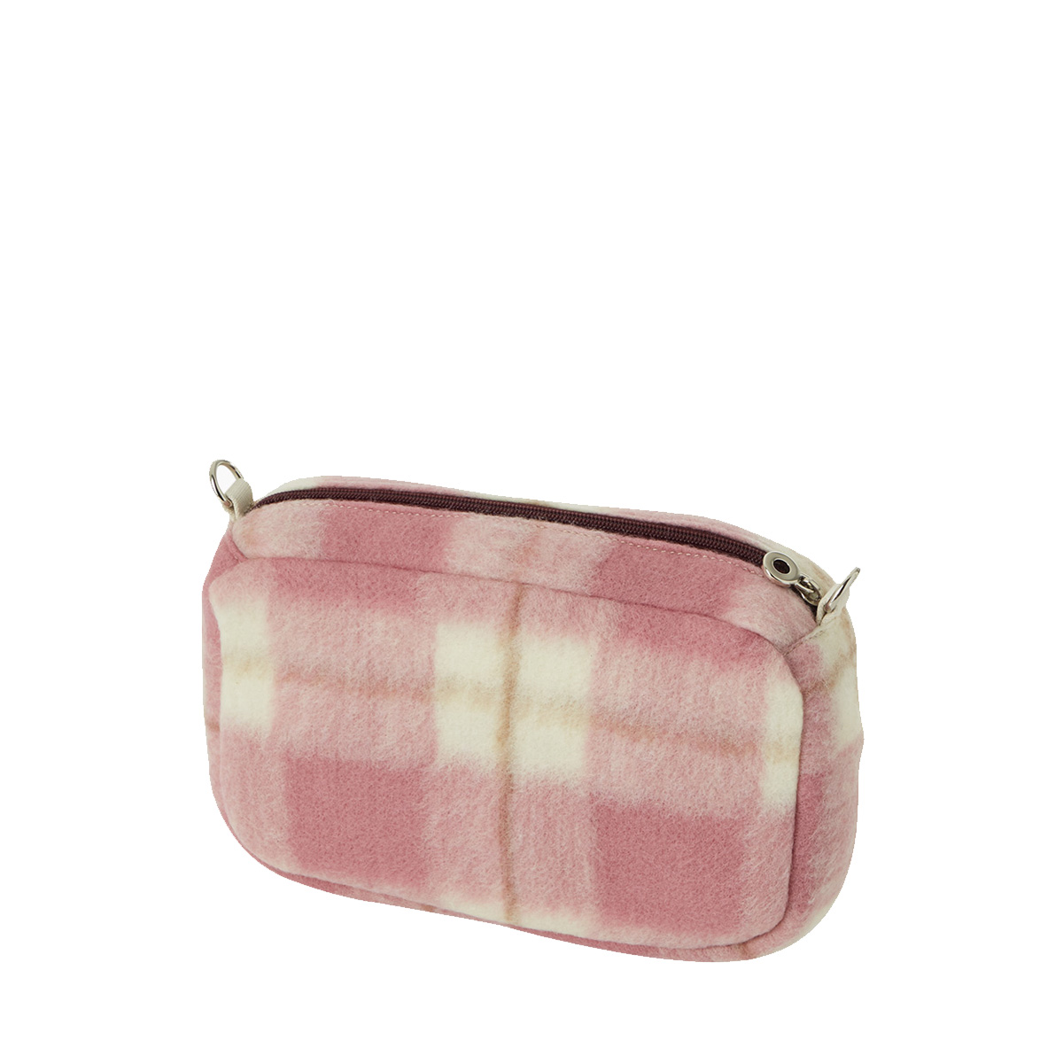 Organizer O bag glam Jaquard check effetto plaid Sangria