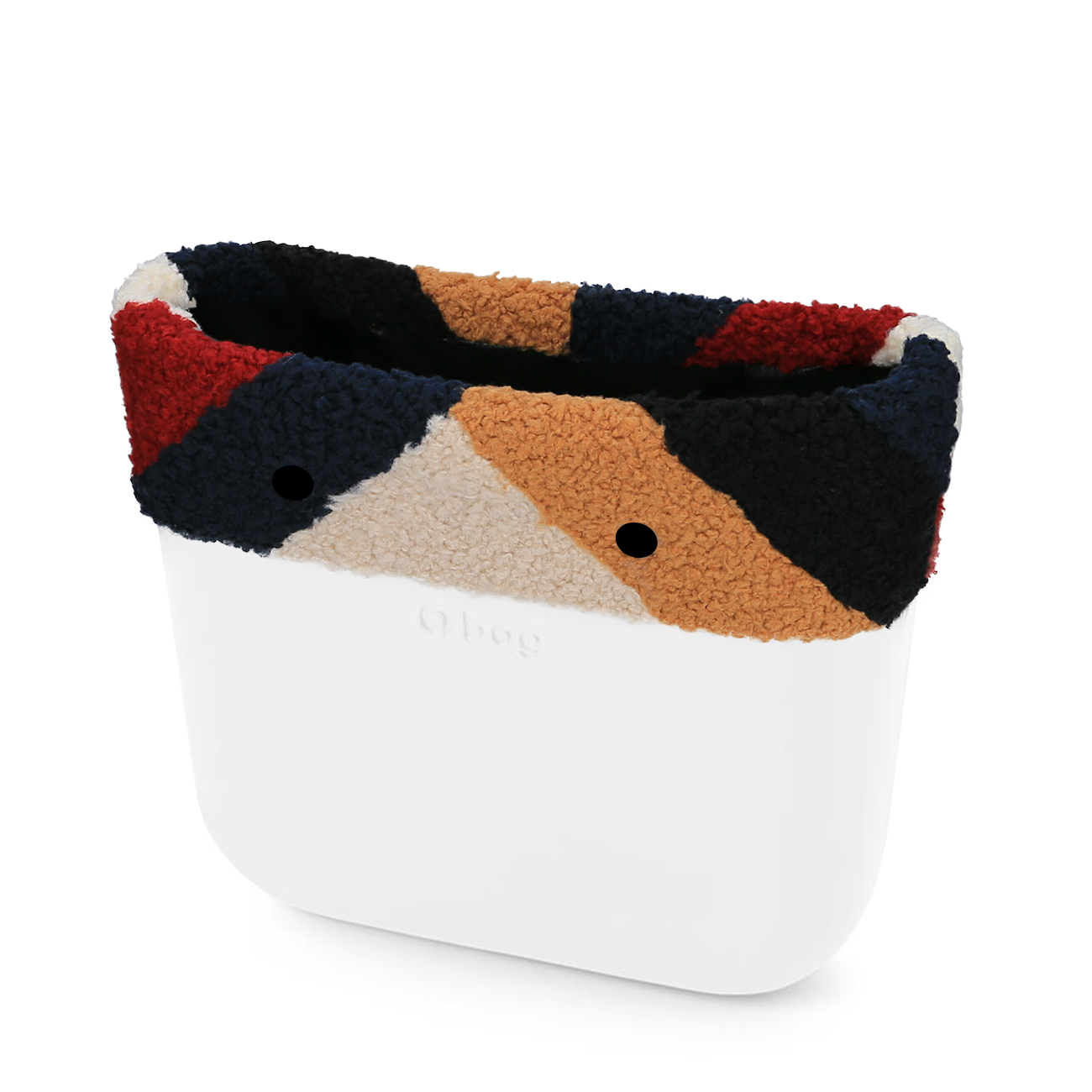 O bag mini Montone spigato Blu čelenka