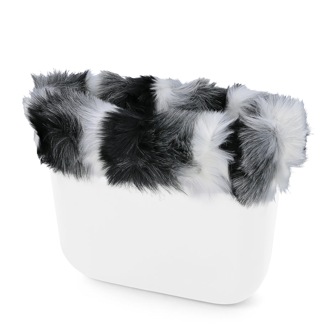 O bag mini čelenka Volpetta Bianco nero