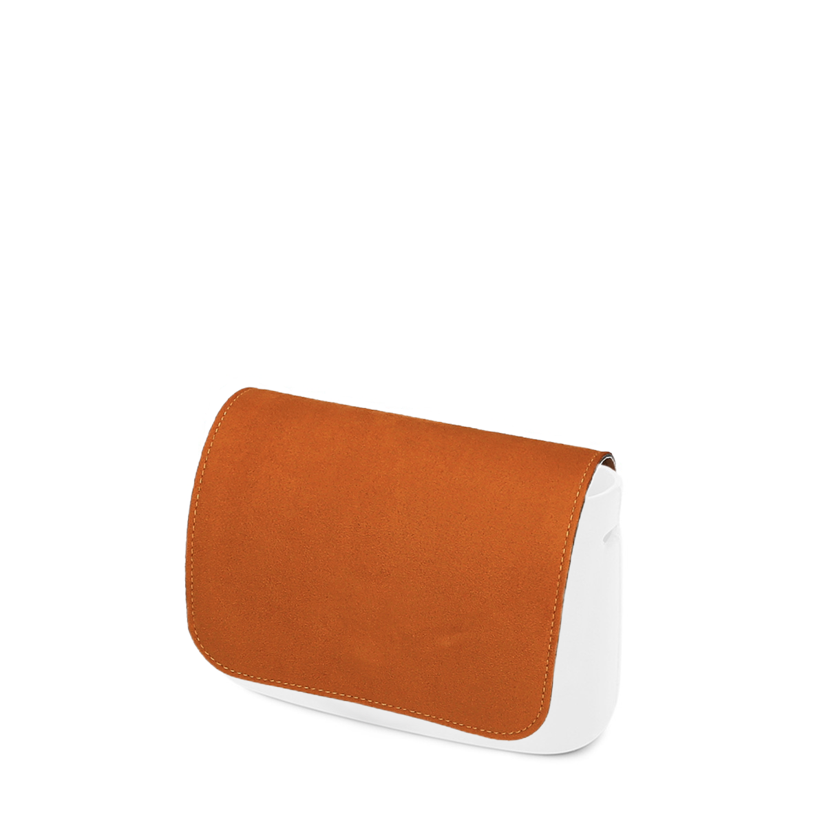 O bag flap Simil pelle nubuk Biscotto