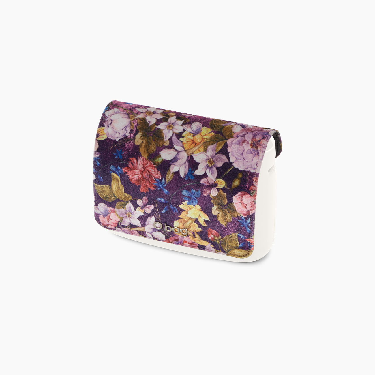 O taška kapsa Velvet desing stampa fiori Fucsia rose
