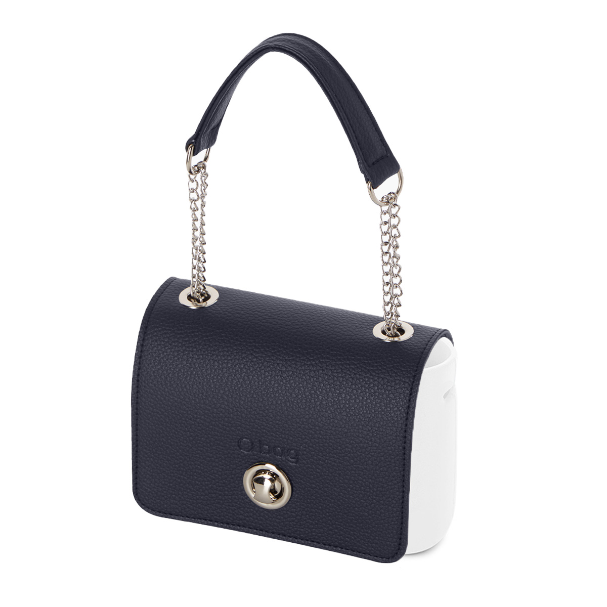 O bag Tumbled effect con manichetto Blue navy