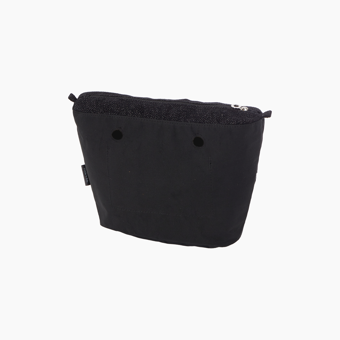 O bag mini Lurex spinato Nero stříbrný organizér