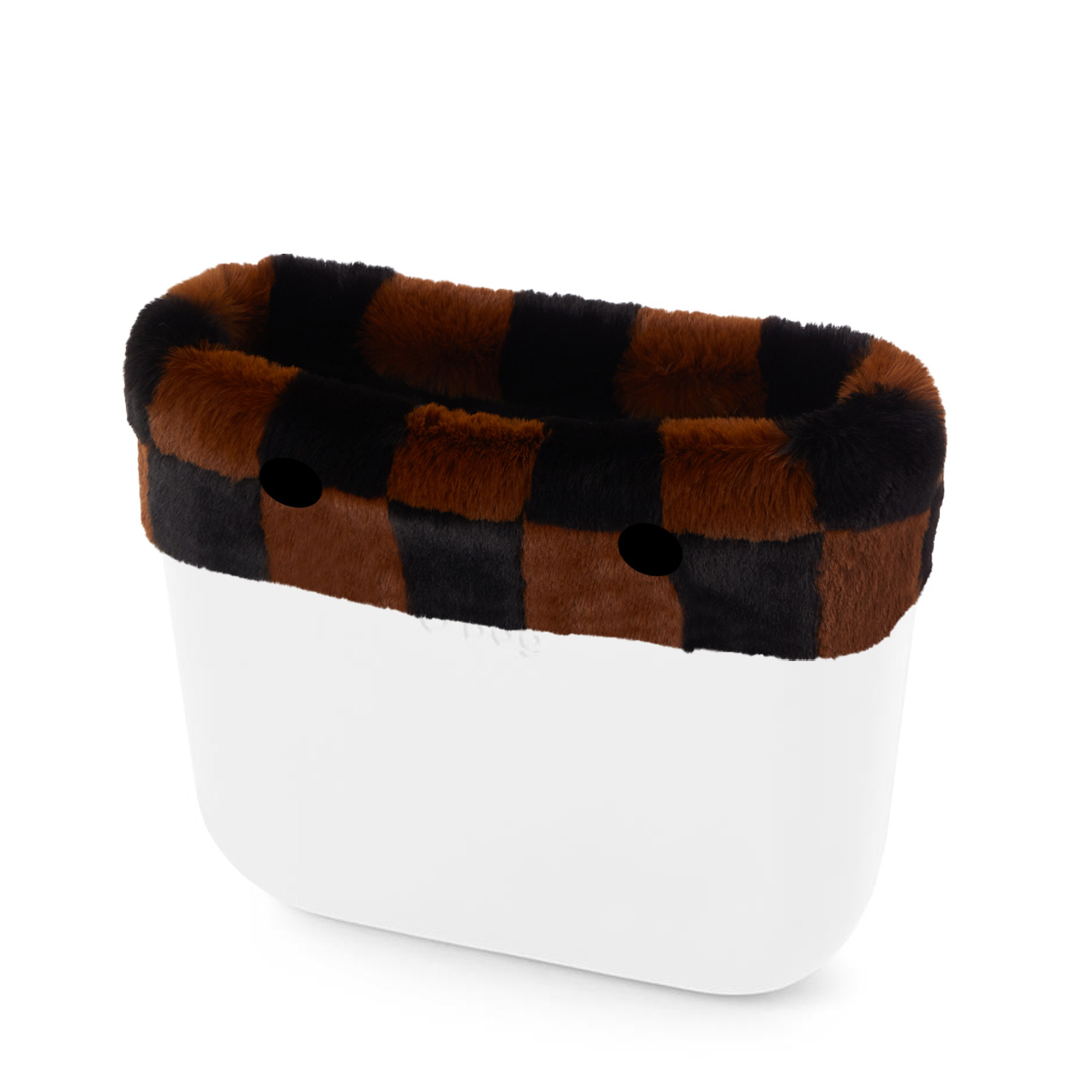 O bag mini Lapin check syntetické vlákno Trim Nero Bark