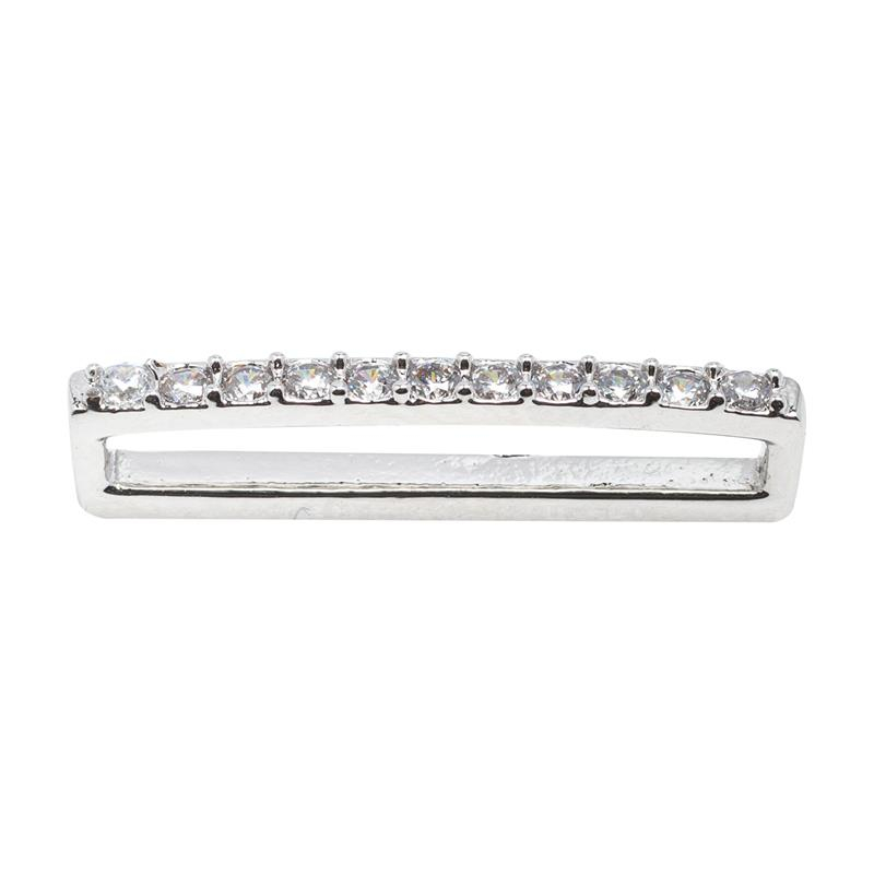 Ciondolo orologio O clock shift Pattern metallo strass Argento