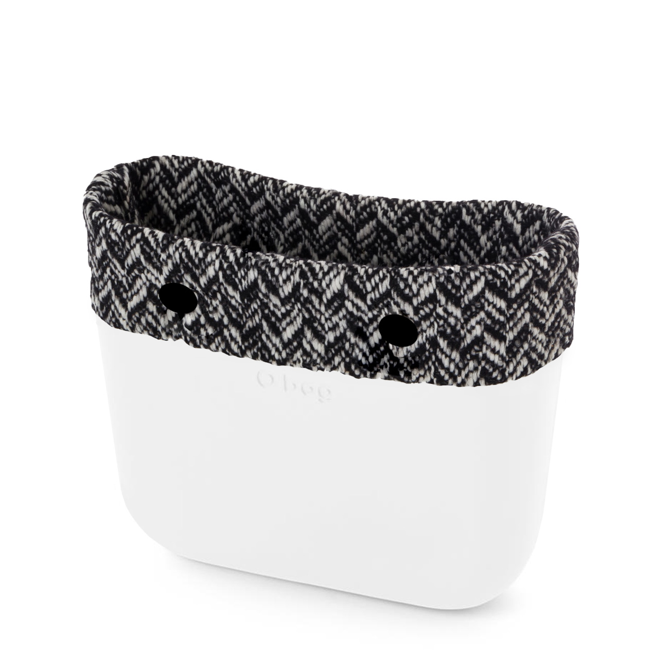 O bag mini Chevron Bianco nero