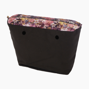 O bag standard organiser Velvet stampa fior Fucsia rose