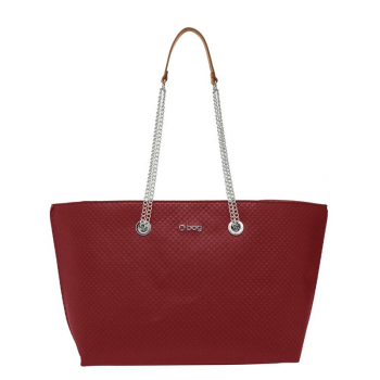 O bag chelsea ecopelle texture check Rosso