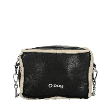 bag O bag glam tessuto sintetico effetto montone Nero