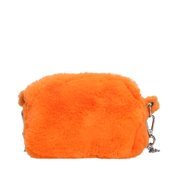O bag glam ecopelliccia Fluo arancione