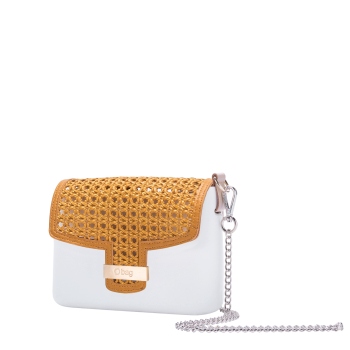 O bag Tessuto traforato Ocra flap