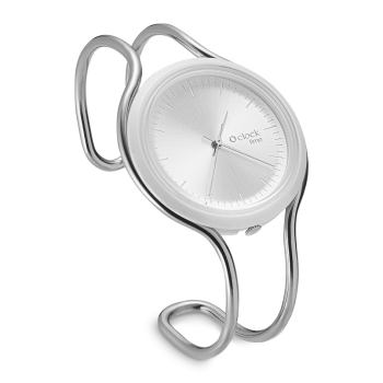 Watch O clock time metallo Argento