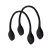 Micro lancia short handles Coconut print Synthetic fiber Nero