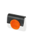 Flap O bag glam Circle simil pelle nappa cerchio in contrasto ecopelliccia Nero fluo arancione