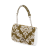 Flap O bag Con tracolla catena spallaccio largo tessuto damascato ciniglia Avocado