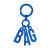 Lettering O bag Bluette pendant