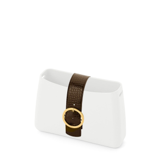 Chiusura O bag Glam Ecopelle stampa cocco Testa di moro