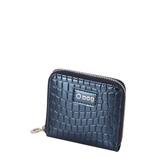 Portafoglio O mezzo wally Stampa cocco riflettente Blu navy
