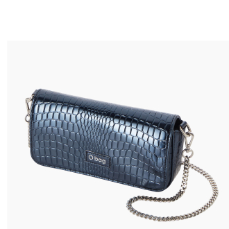 Kabelka O bag Baguette mirror cocco print Blue navy