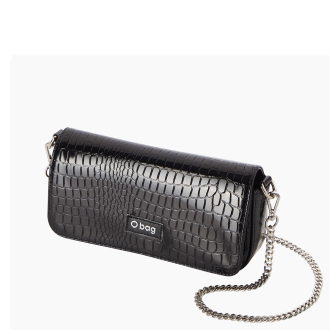 bag O bag Baguette specchio cocco stampa Nero