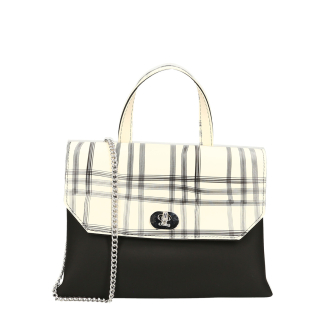 Kabelka O bag soft smooth mini con Pattina check Bianco