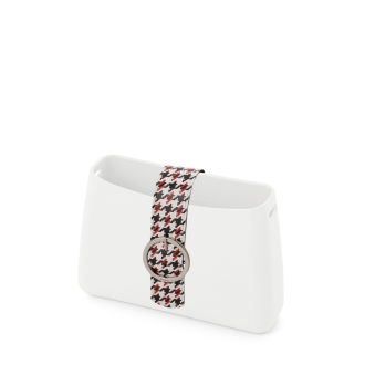 Chiusura Obag Glam Simil pelle pied de poule Bianco/rosso/nero