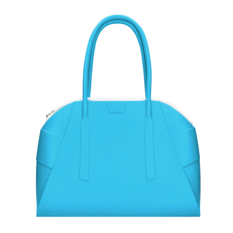 O bag unique Aqua s organizérem Bianco