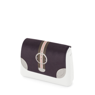 O bag glam flap Trompe L oeil Blu navy