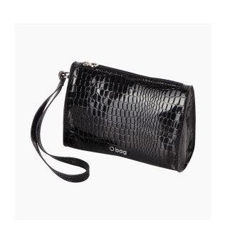 O bag Purse Stampa cocco riflettente Nero bag cosmetica