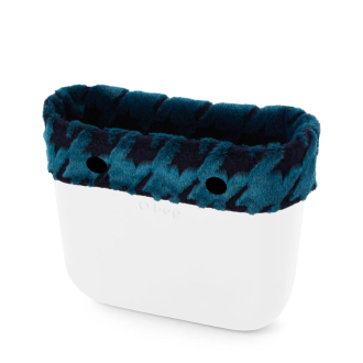 Čelenka O bag mini Laseratura pied de poule Blu navy ottanio