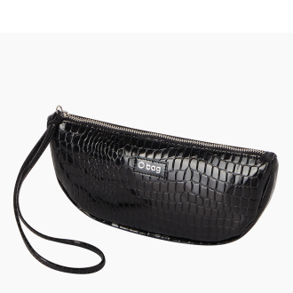O bag Lips mirror cocco print Nero handbag