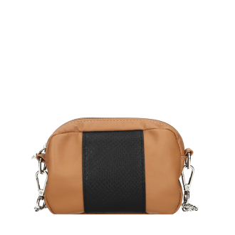 Kabelka O bag kapsa Simil pelle nappa fascia stampa snake Biscotto nero