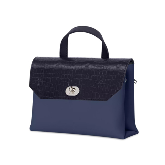 Kabelka O bag soft smooth mini con pattina cocco Blu navy