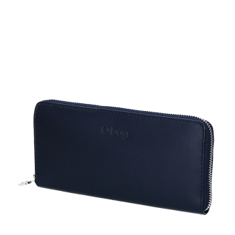 Wallet O wally Simil pelle nappa Blu navy