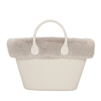 O bag pletená čelenka Volpetta Grigio chiaro