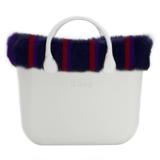 O bag standard Righe colorate Navy viola red