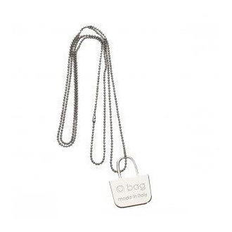 bag Charm O in metallo zincato Argento