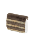 O bag glam Ecopelliccia lapin scalettata Tortora flap