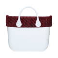 O bag standard Lurex con zip Rosso