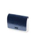 Flap O bag glam Boiled wool Blue navy Avio