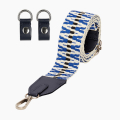 Ramenní popruh Regolabile 80/119 + klip Ecopelle Blu Navy Tessuto Disegno Zigzag Nero/Blunavy/Latte