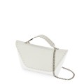 Flap O bag sheen Saffiano con catena e manichetto Latte