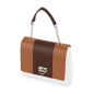 Flap O bag glam Simil pelle nappa fascia stampa snake Biscotto testa di moro