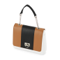 Flap O bag glam Simil pelle nappa fascia stampa snake Biscotto nero