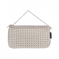Cosmetic O bag Con catena tessuto traforato Bianco