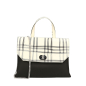 Kabelka O bag soft smooth mini con Pattina check Bianco