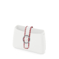 Chiusura O bag glam Saffiano con infilature Fragola