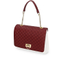 O bag glam Matelasse effect fabric flap with wrist strap Bordeaux oro